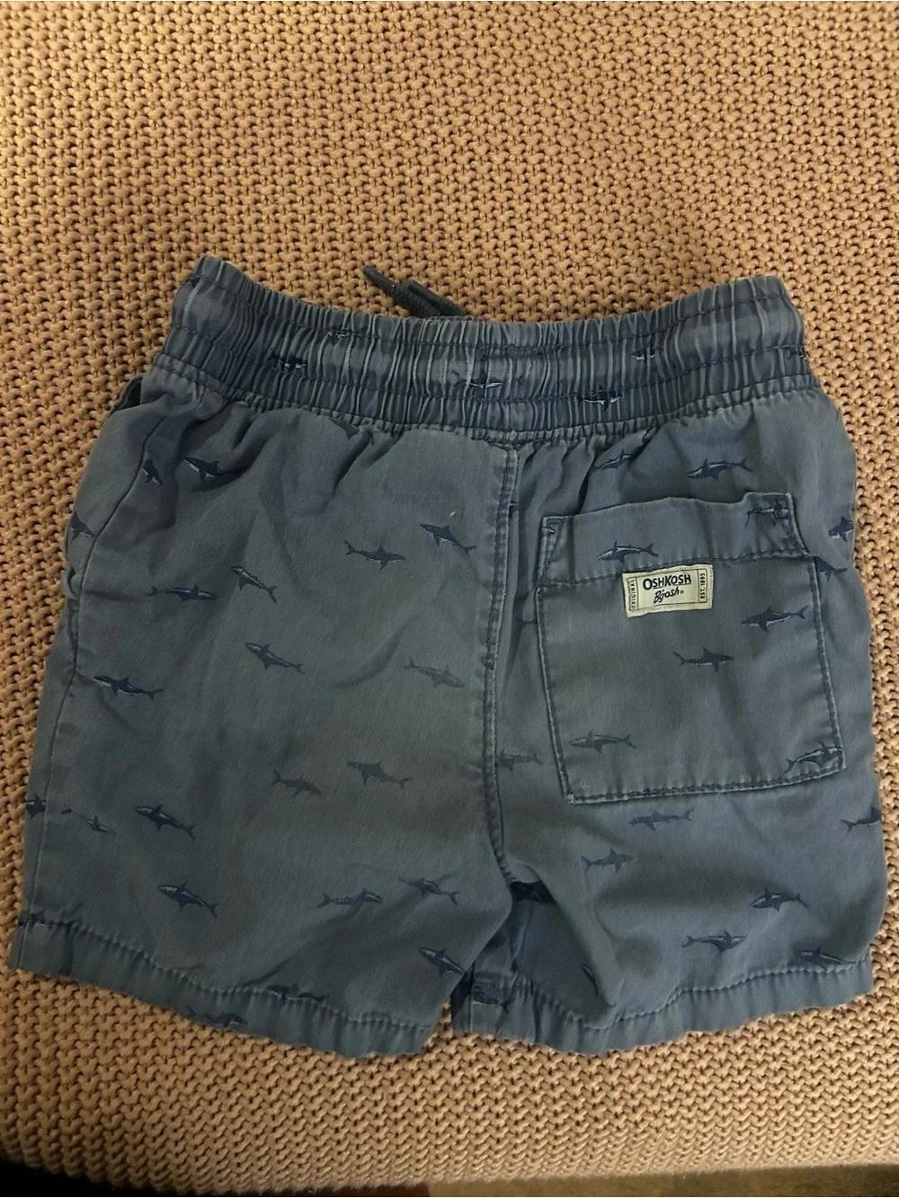 OshKosh B'gosh Slate Blue Shark-Print Pull-On Shorts